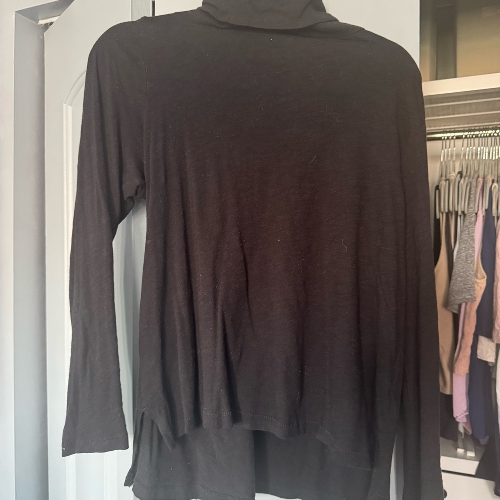 Madewell Black Tissue Turtleneck | Semi-Sheer Lightweight Layering Staple